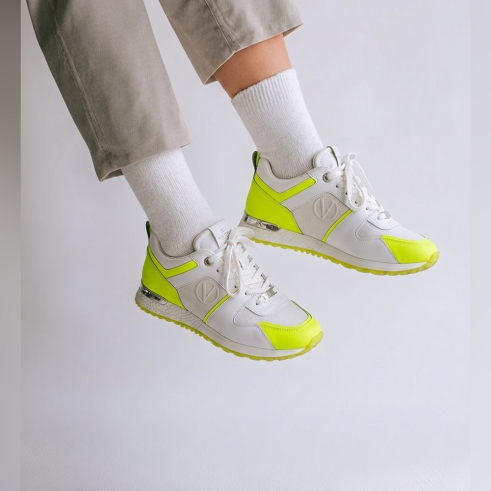 ⚡️Valentino by Mario Valentino Neon Yellow & White Trainers Women’s 9
